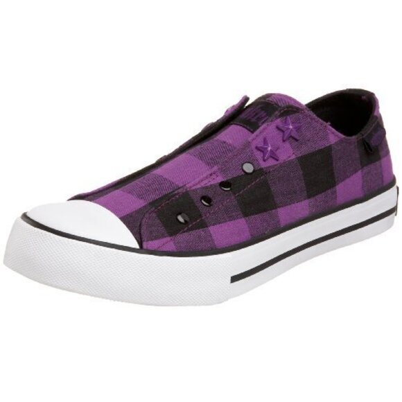 Punkrose Shoes - Punkrose Women's Prema - Plaid Fashion Athletic,Black/Purple,5.5 M US